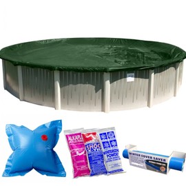 Buffalo Blizzard Ripstopper Green Winter Cover for 21-Foot Round Above-Ground Swimming Pool | 4-Foot Overlap Allows for Secure Installation | Winter Closing Kit Included