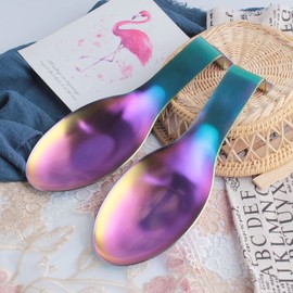 Spoon Rests for Kitchen, Utensil Rests Stainless Steel Spoon Holder Kitchen (Rainbow Color)