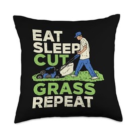 Funny Lawn Mowing Lawn Mower Design Lawn Care Throw Pillow