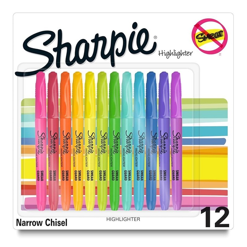 Arteza liquid highlighter set of 30, narrow chisel tip, 5