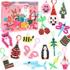 24PCS Christmas Beads Pets Advent Calendar 2024,Pony Beads Animals Keychain