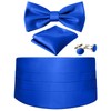 Cummerbund and Bow Tie Set Solid Color Adjustable Formal Men's