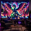 BlissYard Dragon Tapestry Blacklight Tapestry 78x59 Inch UV Wall Hanging