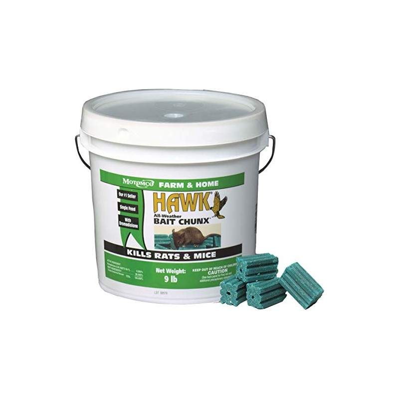 MOTOMCO Hawk Mouse and Rat Bait Chunx/Pail, 9-Pound