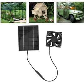 Fyearfly Solar Abluftventilator, 8 cm 2 W Solarpanel Kit, Solarpanel Ventilator Hühnerstall Ventilator Gewächshaus Abluftventilator, Mini Solar Ventilator für Wohnmobil, Yacht, Hund, Hühn