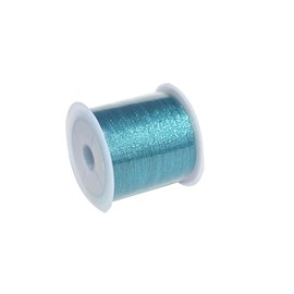 1 Roll Light Blue Tinsel String 0.4mmx50m Metallic Beading Cord Metallic Embroidery Thread for Crafts Beading Gift Wrapping
