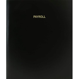 BookFactory Payroll Log Book/Journal/Logbook - 120 Page, 8.5"x11", Black Hardbound (XLog-120-7CS-A-L-Black(Payroll Log Book))