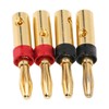 Preffair 4pcs Speaker Banana Plugs 24K Gold Plated Dual Screws