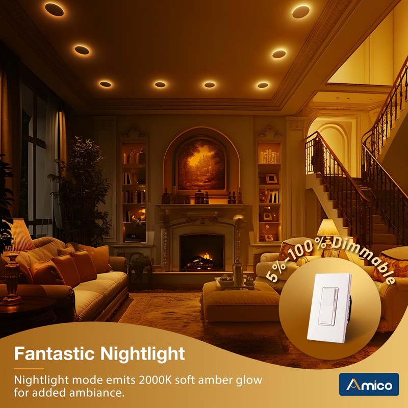 Amico 6 Pack 4 Inch 5CCT LED Recessed Ceiling Light