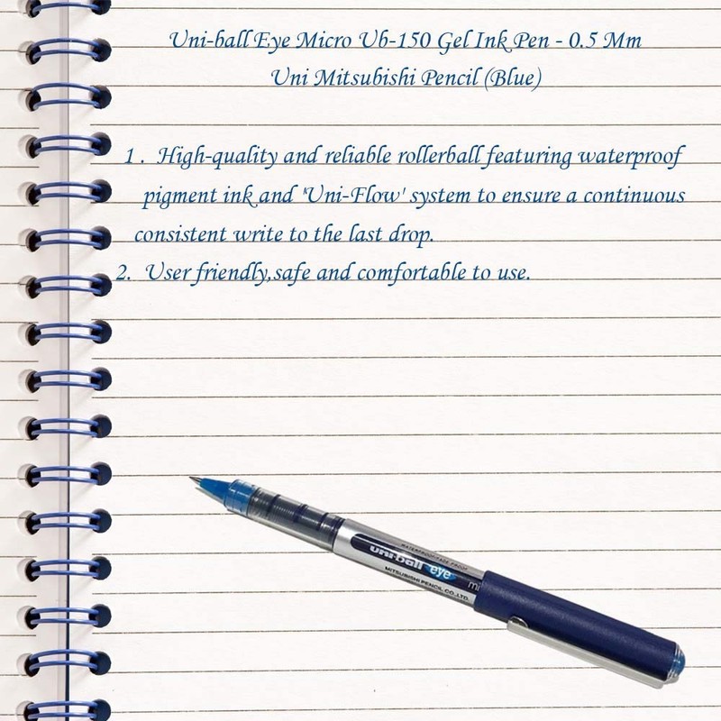 uni-ball Eye Micro UB-150 Fine Rollerball Pen - Blue, Pack