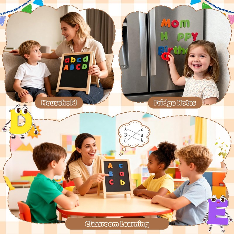 GINMIC Magnetic Letters and Numbers with Magnet Board, Alphabet ABC