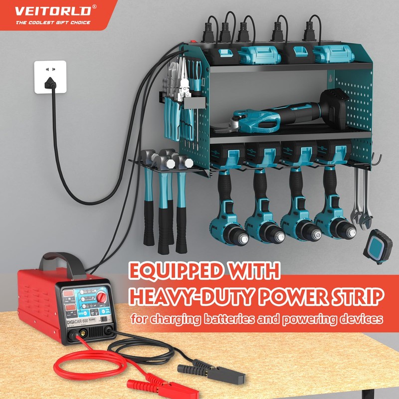 Veitorld Power Tool Organizer with Charging Station, Heavy Duty Modular