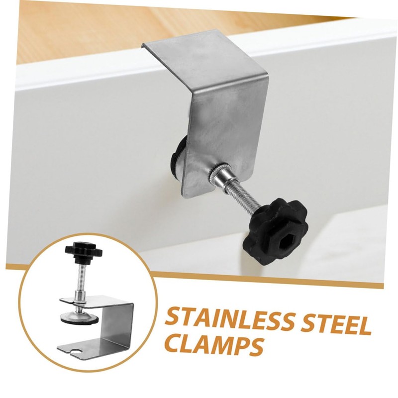 SHINEOFI 4pcs Stainless Steel Drawer Panel Clamps Adjustable Cabinet Installation