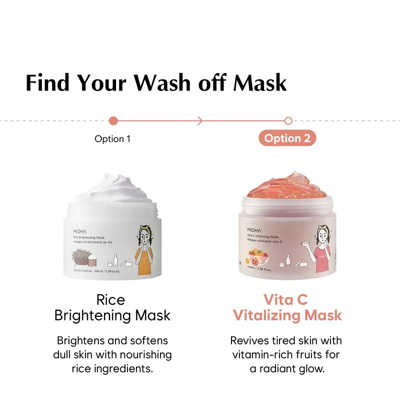 MIDHA Vita C Vitalizing Mask, Facial Wash-off mask, with Vitamin
