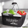 Huuraa Einkaufskorb Pflegerin mit Herz Geschenk 20 Liter Black Pflegerin