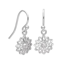 Sterling Silver Flower Chakra Drop Dangle Earrings