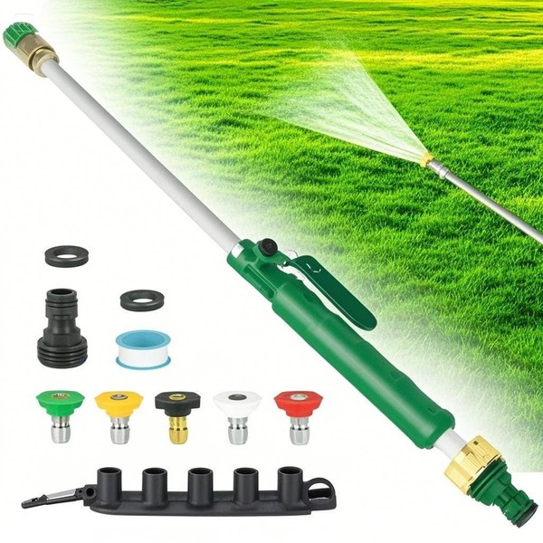 Jetnozzle High pressure hose nozzle for garden hose,7-in-1 Hydro jet