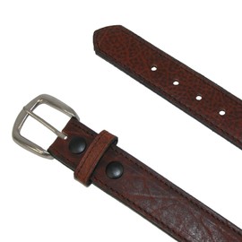 Boston Leather Men's Big & Tall Bison Leather Belt with Removable Buckle, 56, Tuscon