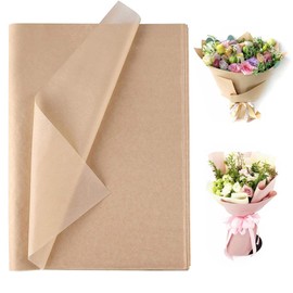 72 Sheets Tissue Paper Packaging Material, 50 x 70 cm Brown Tissue Paper Packaging Material, Tissue Paper for Wrapping Bouquet Packaging, Pompom Packaging, DIY Gift Decoration