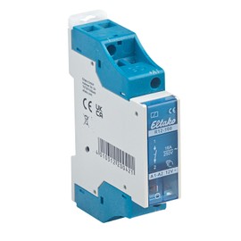 Relay Eltako switching relay type R12-100-12V, operation with 12 volt coil voltage, switching capacity up to 250 volts, 16 amps