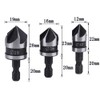 Leful 3 pcs 1/4 Inch Hex Shank, Countersink Drill Bit