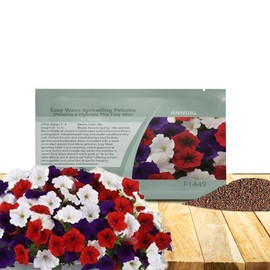 Outsidepride The Flag Mix Easy Wave Petunia Seeds - 30 Pcs. Annual, Compact & Spreading Flower Seeds for Planting Low Growing Vibrant Blooms, Ideal for Garden Beds, Baskets & Container Displays