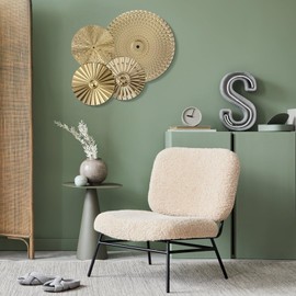 DECHOUS Gold Metal Wall Art, Set of 4 Living Room Metal Wall Decoration, Round Golden Wall Hanging Sunburst Decor Modern Gold Metal Wall Art Sculpture for Home Office Bedroom