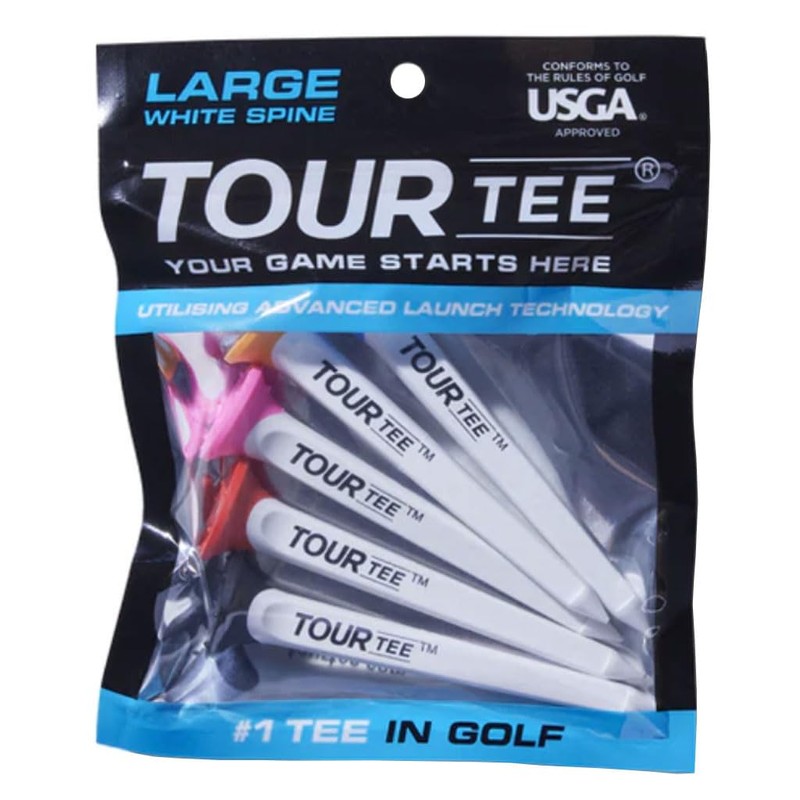 TOUR TEE LARGE WHITE SPINE Golf Tees 5-Pack