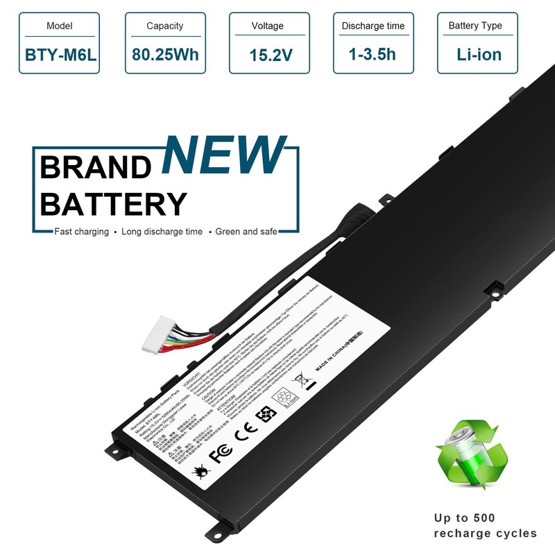 BTY-M6L MS-16Q2 MS-16Q3 Laptop Battery Compatible with MSI GS65 GS75