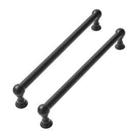 CABDM 2 Pack 10 Inch Solid Kitchen Cabinet Handles Matte Black Heavy Duty Cabinet Pulls Drawer Pulls Cabinet Hardware Kitchen Handles for Cabinets Cupboard Handles