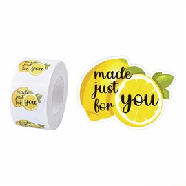 1000pcs Made Just for You Waterproof Lemon Stickers for Cups, Adhesive Cup Decals & Lemonade Party Supplies,Perfect for DIY Crafts &Lemonade Stand Supplies,Lemonade Stand Lemon Cup Bag Labels