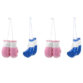LOGOFUN 8PCS Mini Boxing Gloves Car Mirror Hanging Decoration Miniature Punching Gloves Pendants for Keychain Accessories - Blue & Pink 3.54X1.97in
