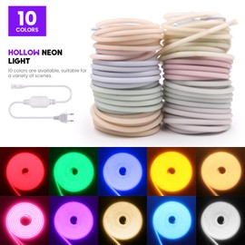 KISUFU 220 V COB LED Strip, IP65 Waterproof 288LEDs/m Indoor Outdoor Neon LED Strip Flexible 50 cm Cuttable for Living Room DIY Party Bedroom, Ceiling, Yard Decoration