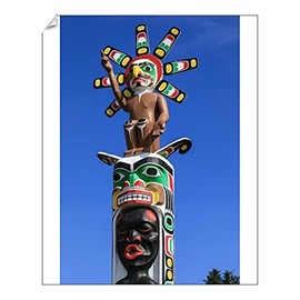 robertharding 8R 10x8 Print of Colourful First Nation Totem Pole, Namgis Burial Grounds, Alert Bay (14463005)
