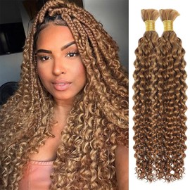 Rebasar Boho Braids Hair Extensions, Water Wave Braiding Extensions, Braiding, Human Hair, Braiding Hair Extensions, Braids, Afro #27, Colour Blonde (24 Inches/61 cm, 100 g)