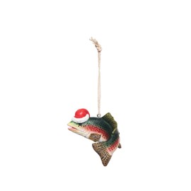 Gallerie II Fish with Santa Hat Ornament Multicolored
