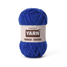 Plush Chenille Chunky Crochet Yarn - Baby Yarn for Crocheting Soft - Velvet Yarns Knitting for Blankets Crafts - Fluffy Amigurumi Yarns 50g / 65.6yd (Sapphire Blue)