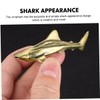 Ciieeo 3pcs Brass Craft Shark Decor Shark Shaped Desktop Decoration