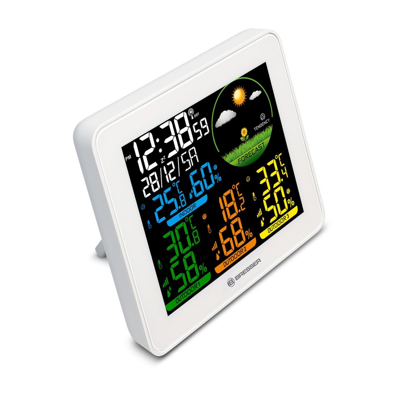 Bresser Colour weather station with 3 outdoor sensors, weather forecast,