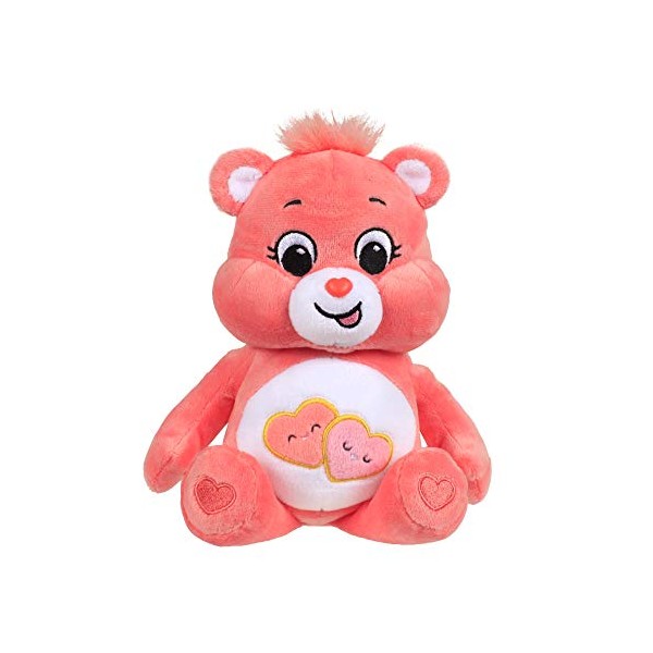 Care Bears 22033 9 Inch Bean Plush Love-A-Lot Bear, Collectable Cute Plush Toy, Cuddly Toys for Children, Soft Toys for Girls and Boys, Cute Teddies Suitable for Girls and Boys Aged 4 Years +
