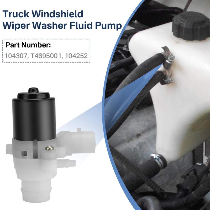 IWIWE 104307 Truck Windshield Wiper Washer Fluid Pump Replacement for
