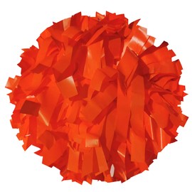 Danzcue 2 Pack 6 Inches Plastic Cheerleading Pom Pom with Baton Handle … (Orange, One Size)