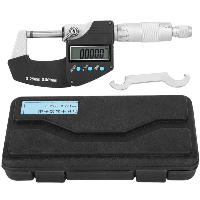 Micrometer Large Screen Digital Metric Imperial 0.001mm Accuracy 0‑25mm Outer