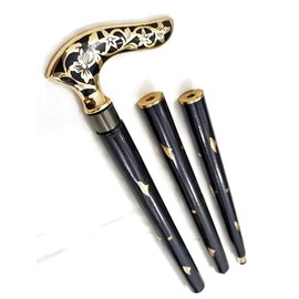 Generic Vintage Walking Stick Rosewood Cane Style Antique Ancient Victorian Designer Soild Brass Handle Wooden Walking Derby Cane Old Mens Stick Grandpa Grandma Gift (Victorian)