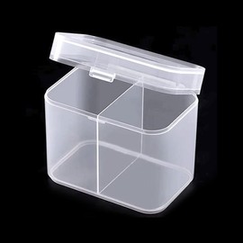 Coco Nail 2-Compartment Cotton Container, Cotton Container for National Exams, Nail Art Square Cotton Container M Integrated Type / 코코네일 2칸솜통 국가고시용솜통 네일아트 사각솜통 M 일체형