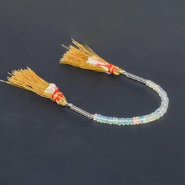 QNAVIC Natural Ethiopian Opal Gemstone Beads Loose Strand Chakra Healing Crystals October Birthstone DIY Mala Jewelry Making Handcraft Wholesale Lot 2.7inch Strand (1 strand)