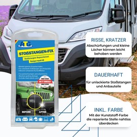 ATG® Car Bumper Repair Kit Black - Plastic Bumper Scratch Repair Kit - Dye Included - Suitable for unsealed and unpainted Guards