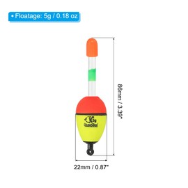 PATIKIL Fishing Bobbers 5Pk 0.18oz EVA Float Yellow
