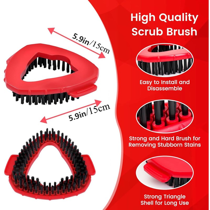 Pack of 2 Scrubbing Brushes & 1 Spin Mop Head