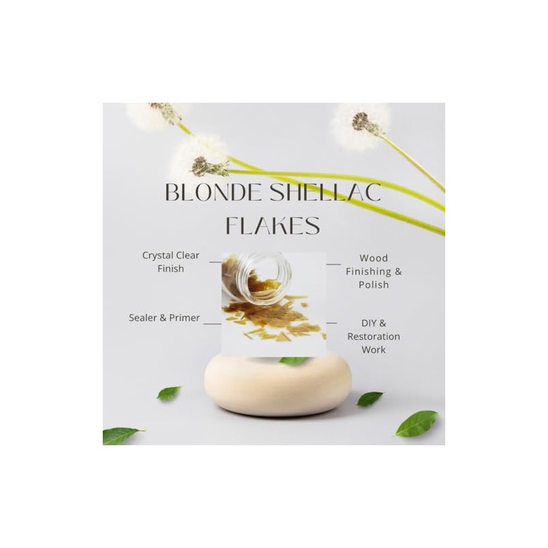 Transparent Dewaxed Super Blonde Shellac Flakes 4 Ounces